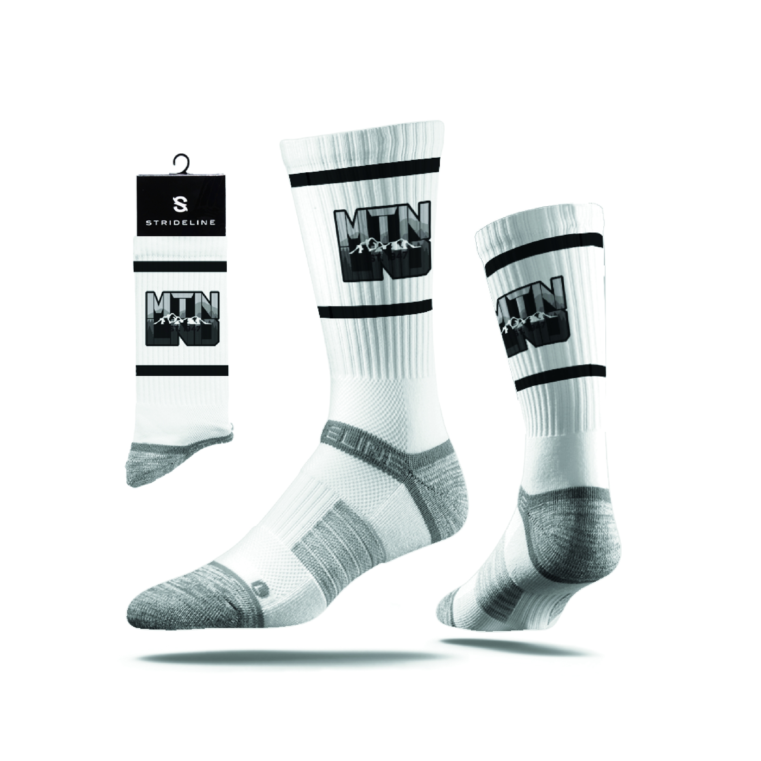 STRIDELINE SOCK WHITE MTNLND